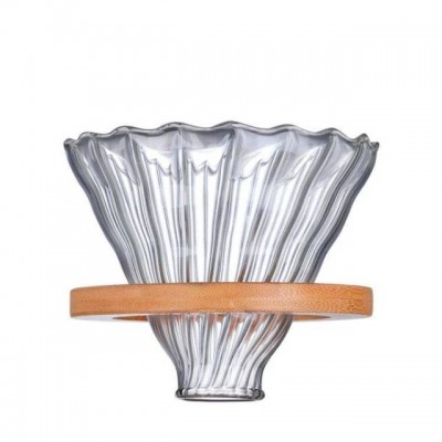 Glass Pour Over Coffee Funnel Dripper Clever Coffee Filter With Removable Base Clear 1-4 Cups